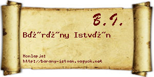 Bárány István névjegykártya