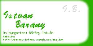 istvan barany business card