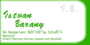 istvan barany business card